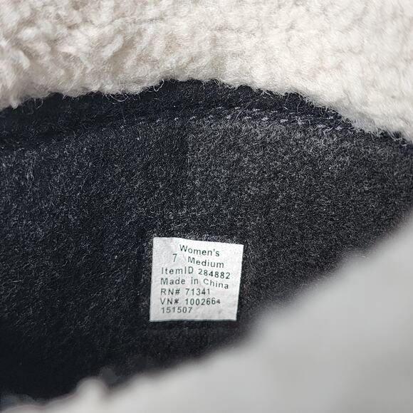 L.L. Bean Womens Suede Duck Winter Snow Boots Lace Up Felt Lined Waterproof 7 M - Picture 5 of 8